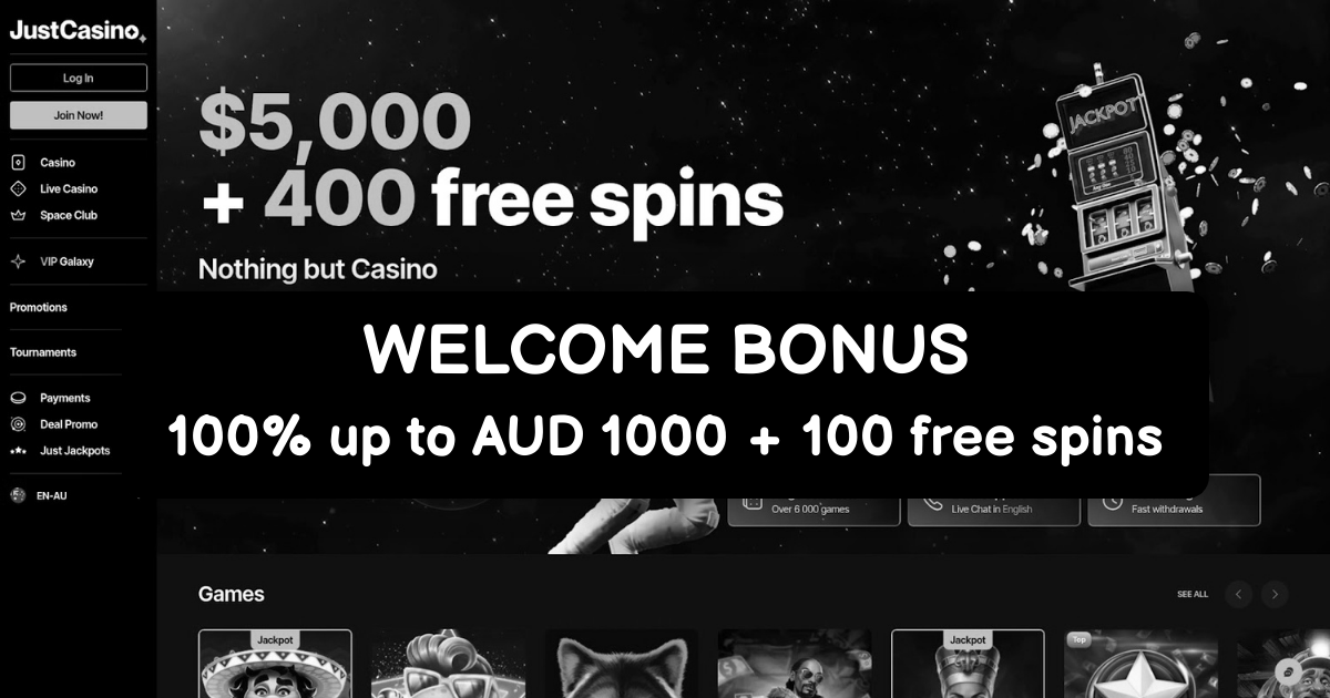 Just Casino welcome bonus